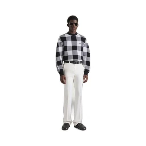 Checked Sweater In Wool Embroidered Givenchy Paris