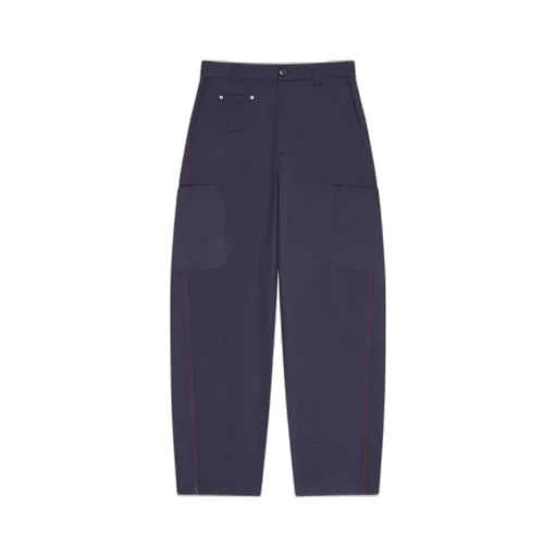 Couture Seam Cargo Trousers In Herringbone Denim