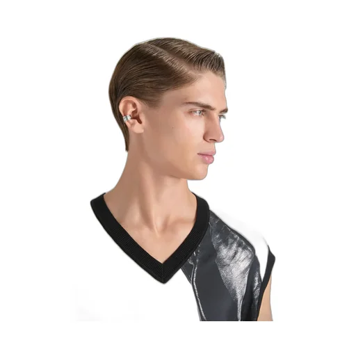 Givenchy Tape Earcuff In Metal And Enamel
