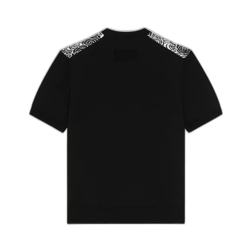 T-Shirt In Cotton Knit With Flowers Print
