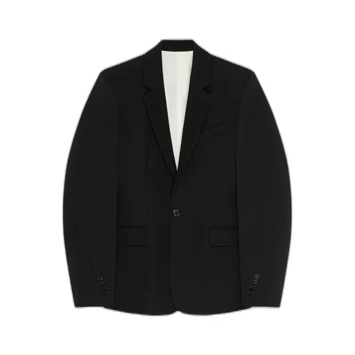 Single-Breasted Form Fit Jacket In Wool