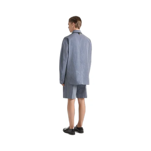 Double Pleat Checked Bermuda Shorts In Cotton