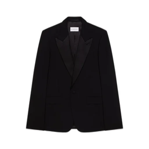 Fitted Tuxedo Jacket In Wool Mohair