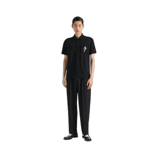Tailored Double Pleat Trousers In Wool Twill