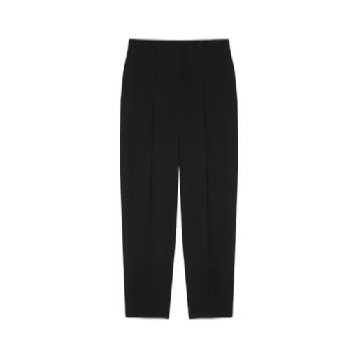 Tailored Double Pleat Trousers In Wool Twill