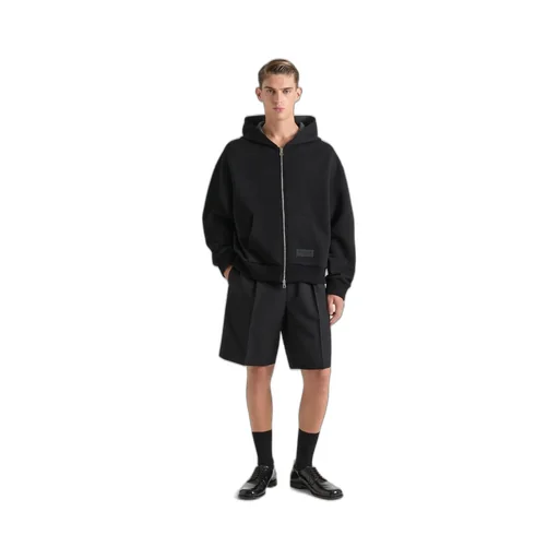 Couture Seam Zipped Hoodie In Scuba