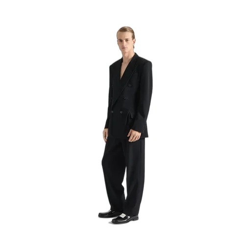 Doubled Breasted Jacket In Wool Twill