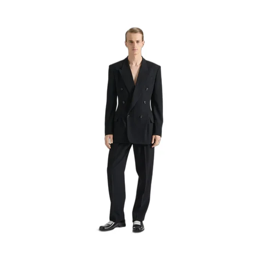 Doubled Breasted Jacket In Wool Twill
