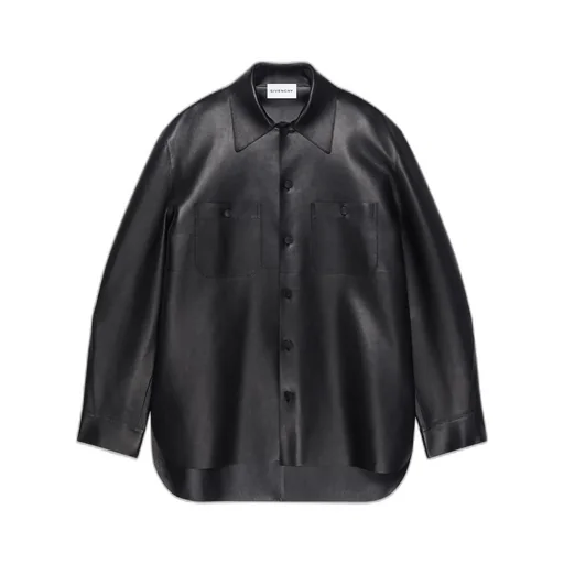 Couture Seam Overshirt In Leather