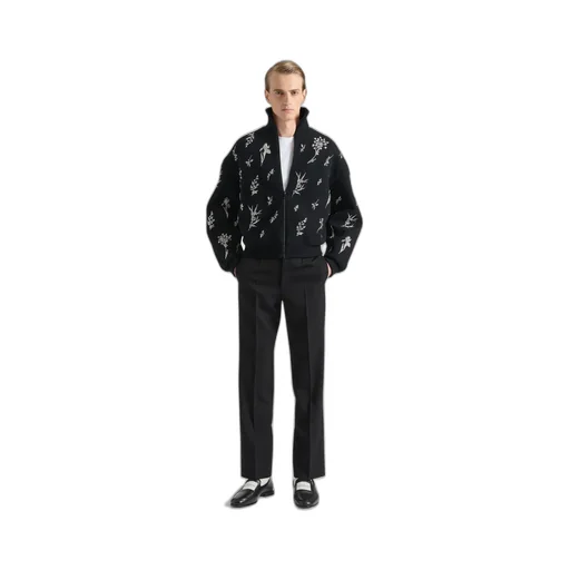 Straight Leg Tailored Trousers In Wool Mohair