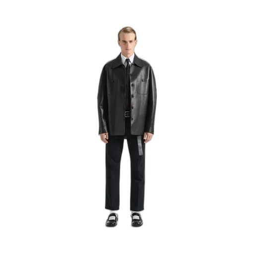 Couture Seam Overshirt In Leather
