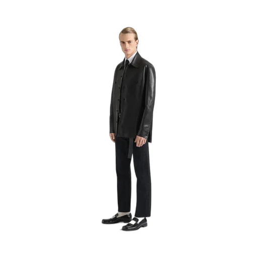 Couture Seam Overshirt In Leather