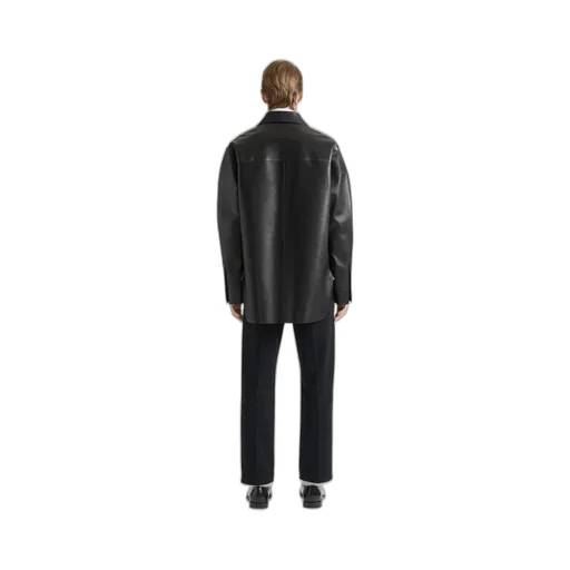 Couture Seam Overshirt In Leather