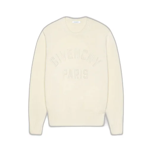 Sweater In Cotton Knit With Givenchy Paris Embroidery