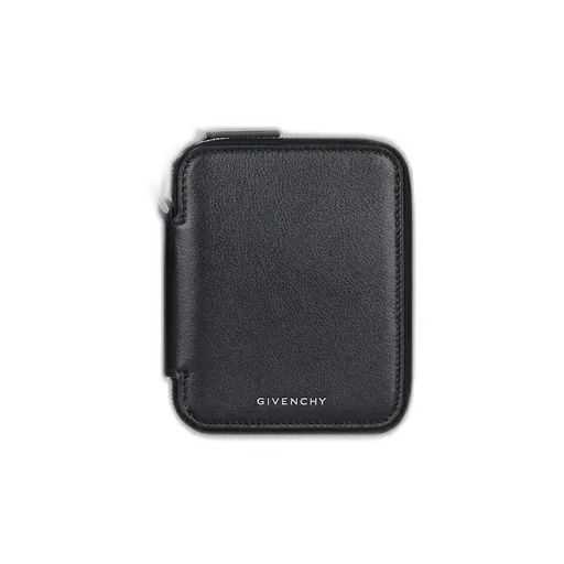 Voyou Necklace Card Holder In Grained Leather