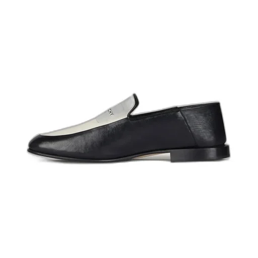 Label Loafers In Shiny Leather And Canvas