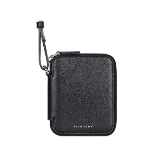 Voyou Necklace Card Holder In Grained Leather