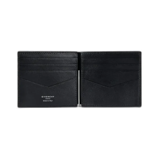 Wallet In Grained Leather With Clip