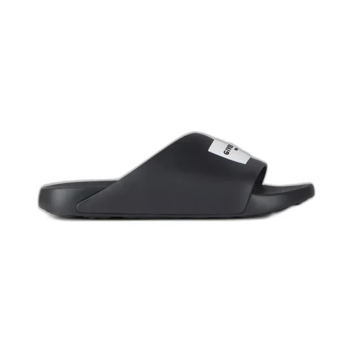 Label Slide Flat Mules In Rubber