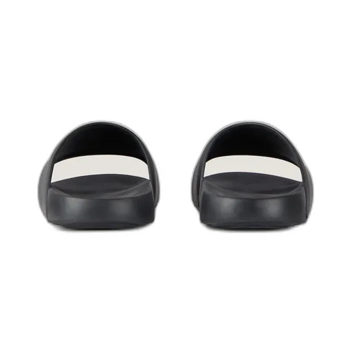 Label Slide Flat Mules In Rubber