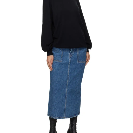 Khaite Genevieve Denim Skirt