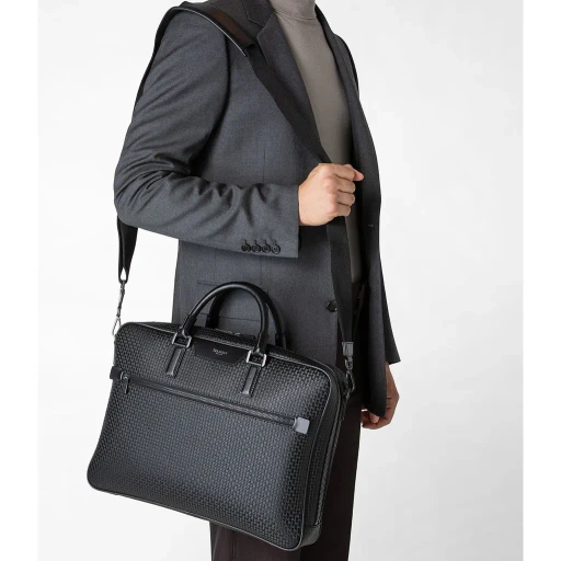 Serapian Zip-Up Slim Briefcase