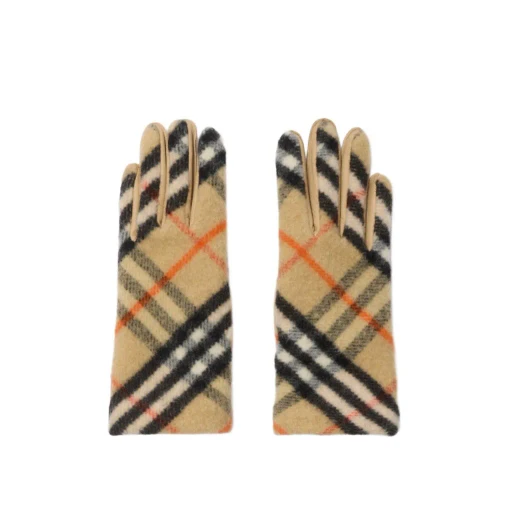 Burberry Checkered Panelled Gloves