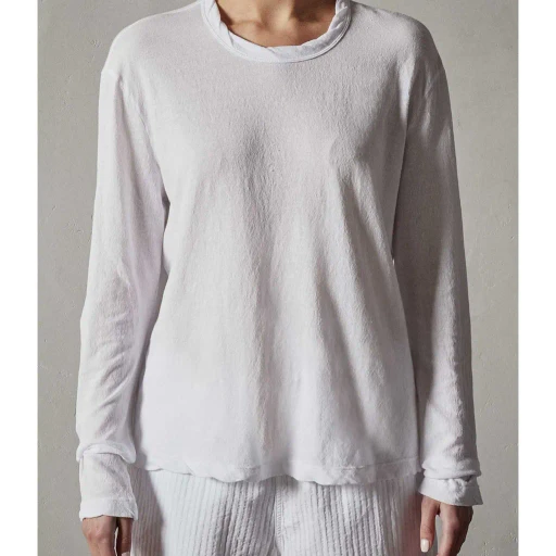 James Perse Crepe Jersey Oversized Long Sleeve Crew T-Shirt