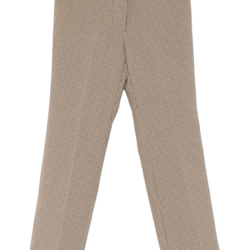 Button-Fastening Checked Trousers