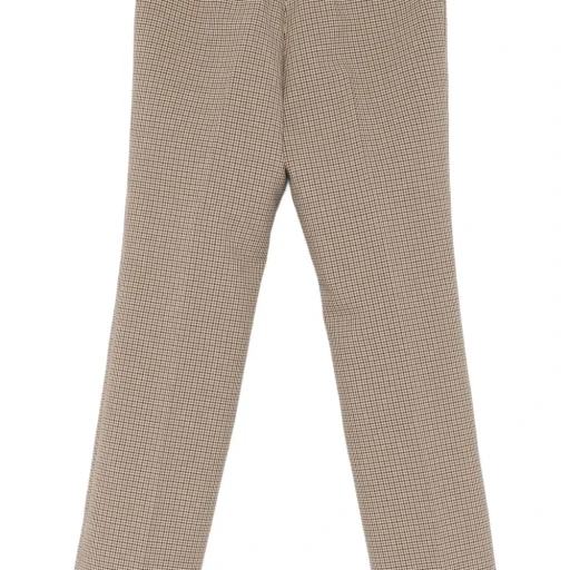 Button-Fastening Checked Trousers