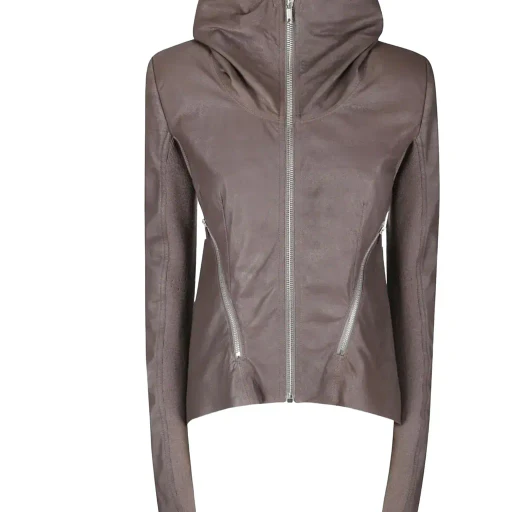 Rick Owens Naska Turtleneck Zipped Biker Jacket