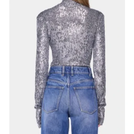 Paco Rabanne Sequin Embellished Turtleneck Top