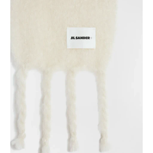 Jil Sander+ Logo Patch Fringe-Detailed Scarf