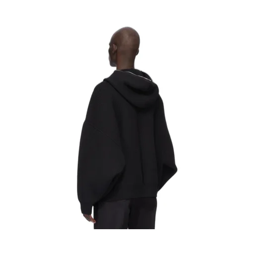 Rick Owens Concordians Runway Gimp Hoodie In Black Wool
