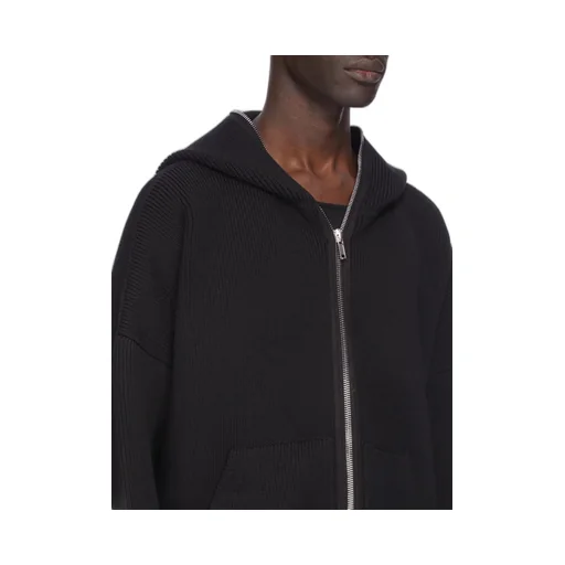 Rick Owens Concordians Runway Gimp Hoodie In Black Wool