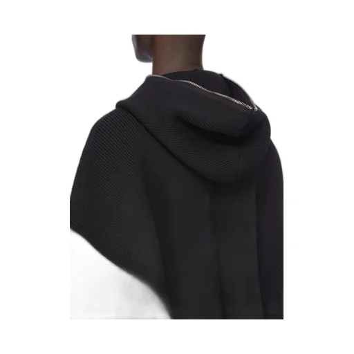 Rick Owens Concordians Runway Gimp Hoodie In Black Wool