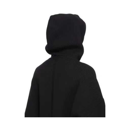Rick Owens Concordians Runway Gimp Hoodie In Black Wool