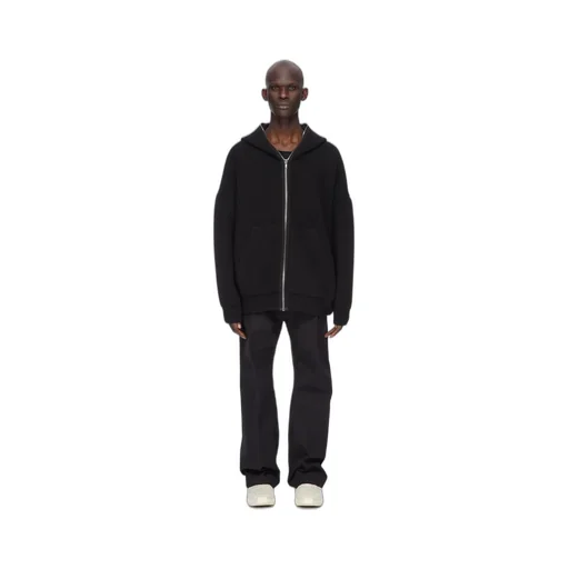 Rick Owens Concordians Runway Gimp Hoodie In Black Wool