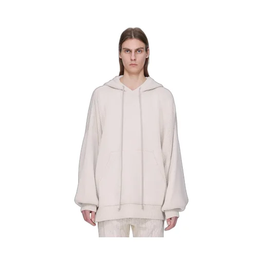 Rick Owens Concordians Runway Hun Hoodie In Natural Wool