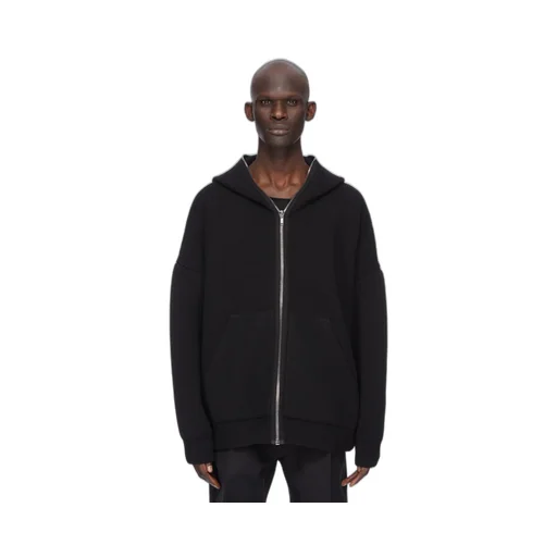 Rick Owens Concordians Runway Gimp Hoodie In Black Wool