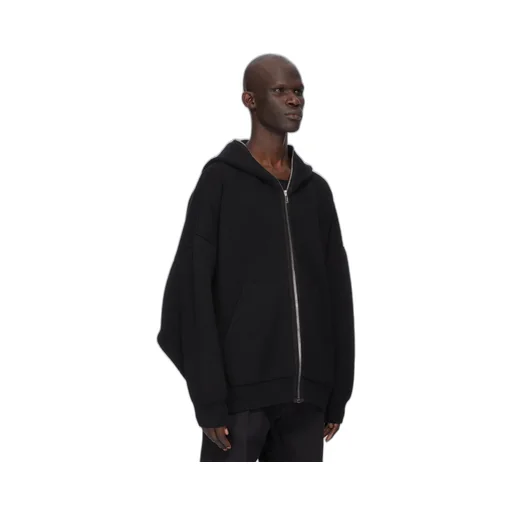 Rick Owens Concordians Runway Gimp Hoodie In Black Wool