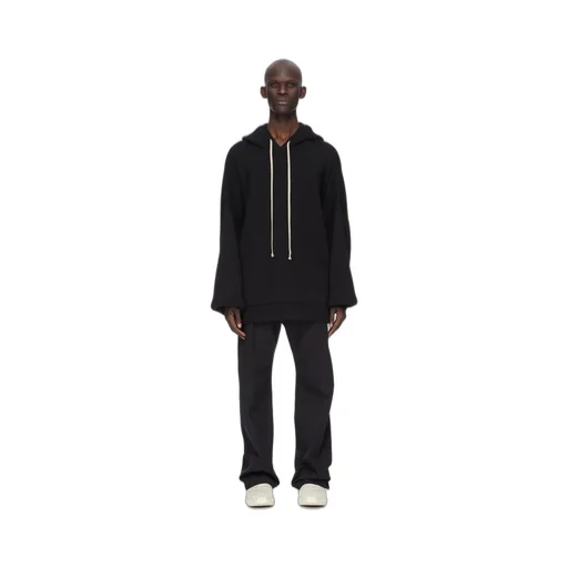 Rick Owens Concordians Runway Hun Hoodie In Black Wool