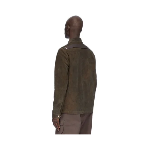 Rick Owens Concordians Runway Brad Jkt In Indigo Suede