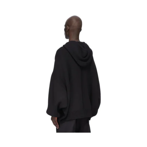 Rick Owens Concordians Runway Hun Hoodie In Black Wool