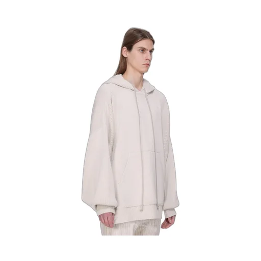 Rick Owens Concordians Runway Hun Hoodie In Natural Wool