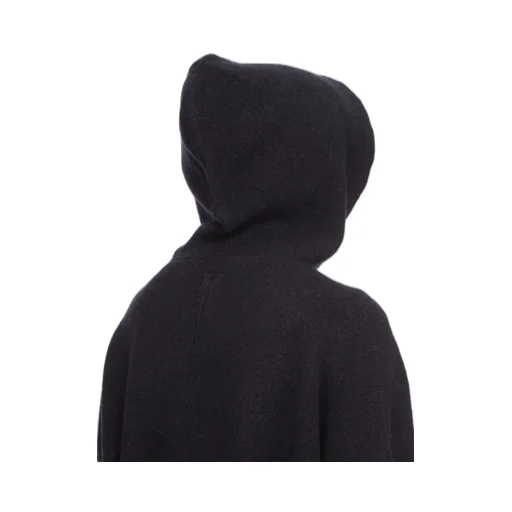 Rick Owens Concordians Runway Hun Hoodie In Black Alpaca Knit