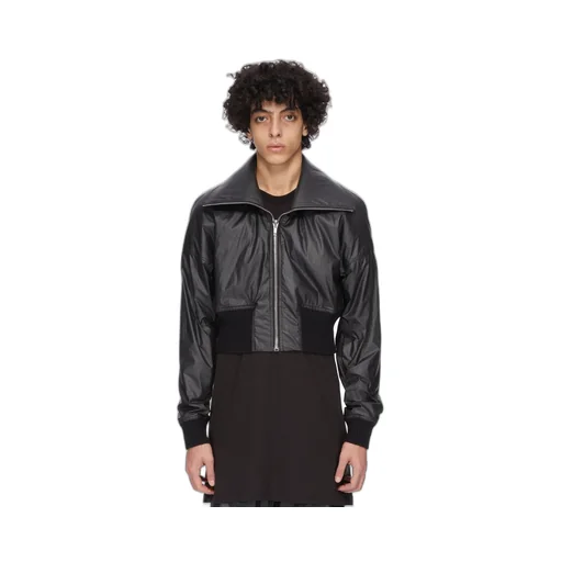 Rick Owens Concordians Runway Dracucollar Jkt In Black Coated Poplin