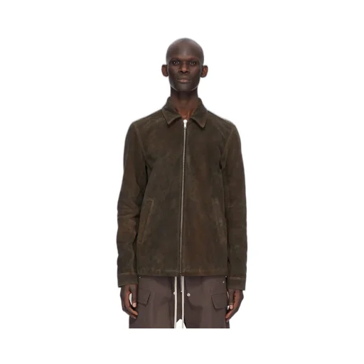 Rick Owens Concordians Runway Brad Jkt In Indigo Suede
