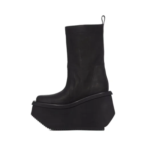 Rick Owens Concordians Runway Factory Boots In Black Nubuck