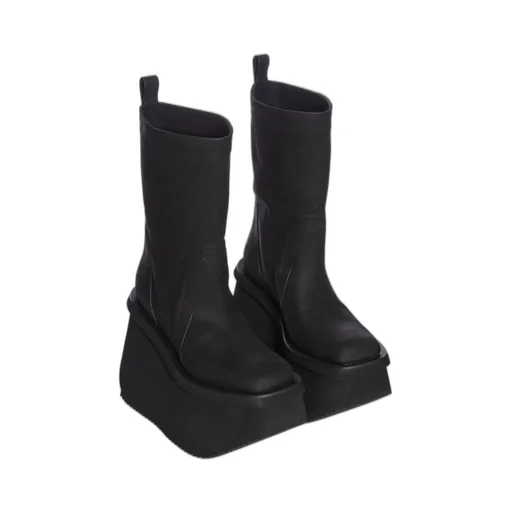 Rick Owens Concordians Runway Factory Boots In Black Nubuck